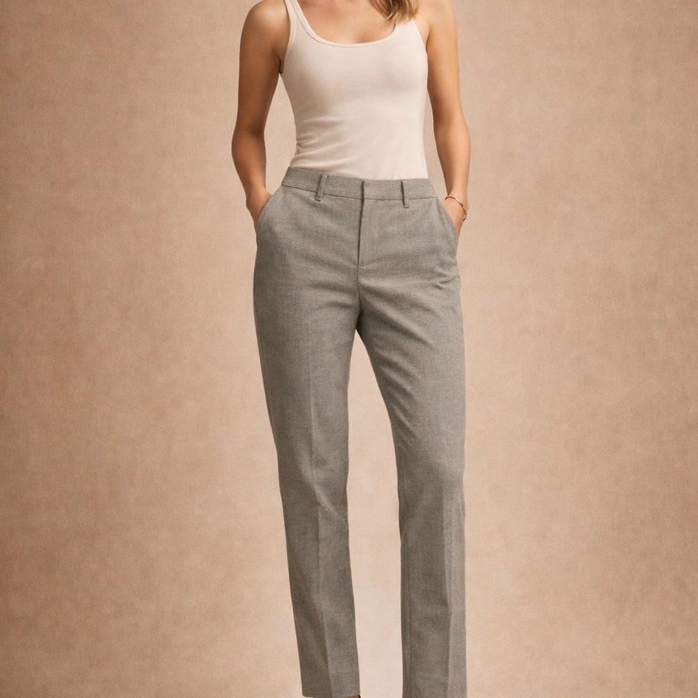 Old Navy Harper Gray Pants Mid Rise Slim Workwear Size 6